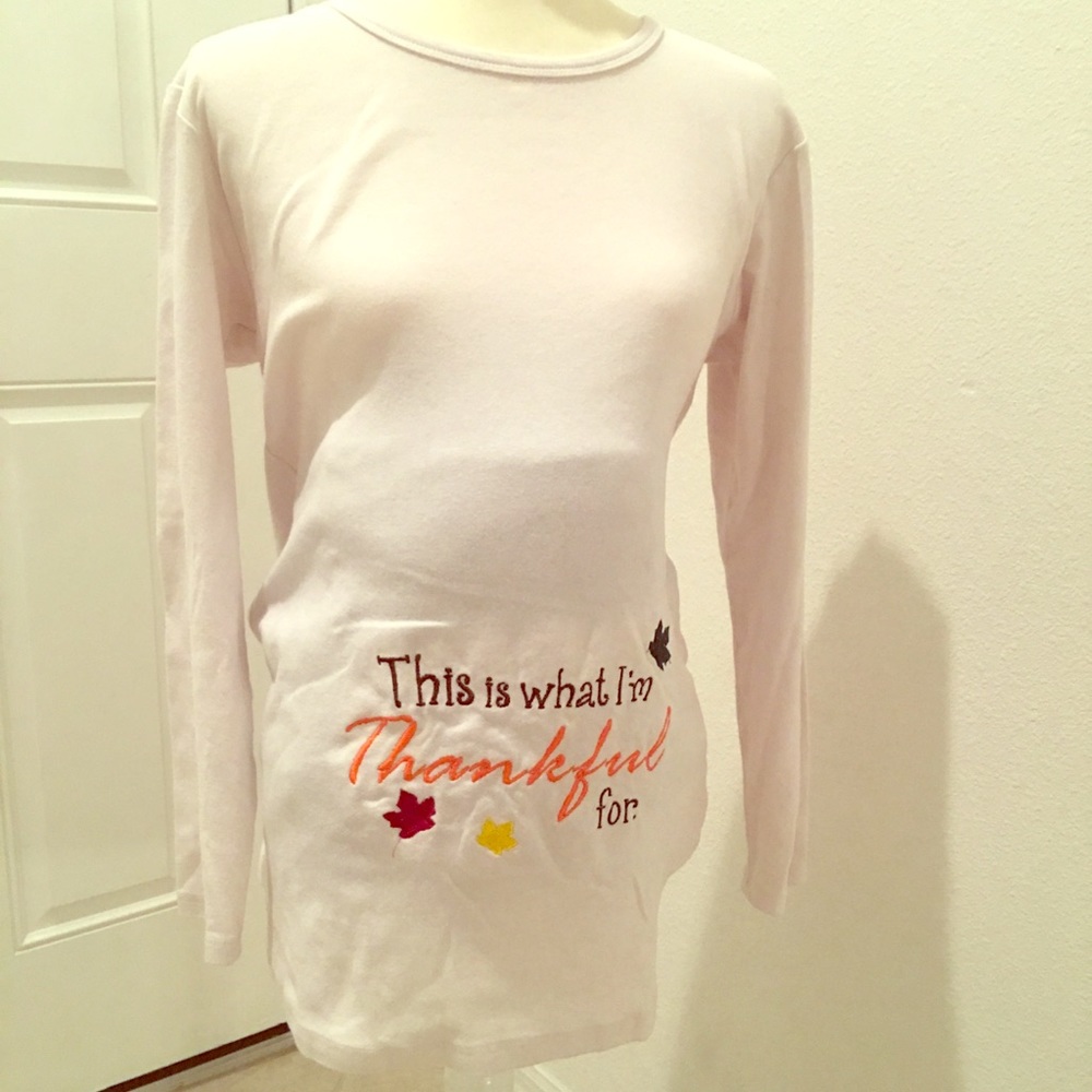 Thanksgiving knit top White size XL. Cute/Comfy .